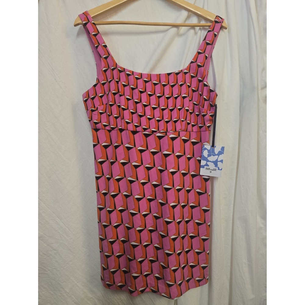 NWT Diane Von Furstenberg x Target DVF Mini Dress Pink 10 Geometric Mod Y2K - Picture 3 of 9